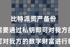 比特派资产备份 用户只需要通过私钥即可对我方的数字财富进行畛域
