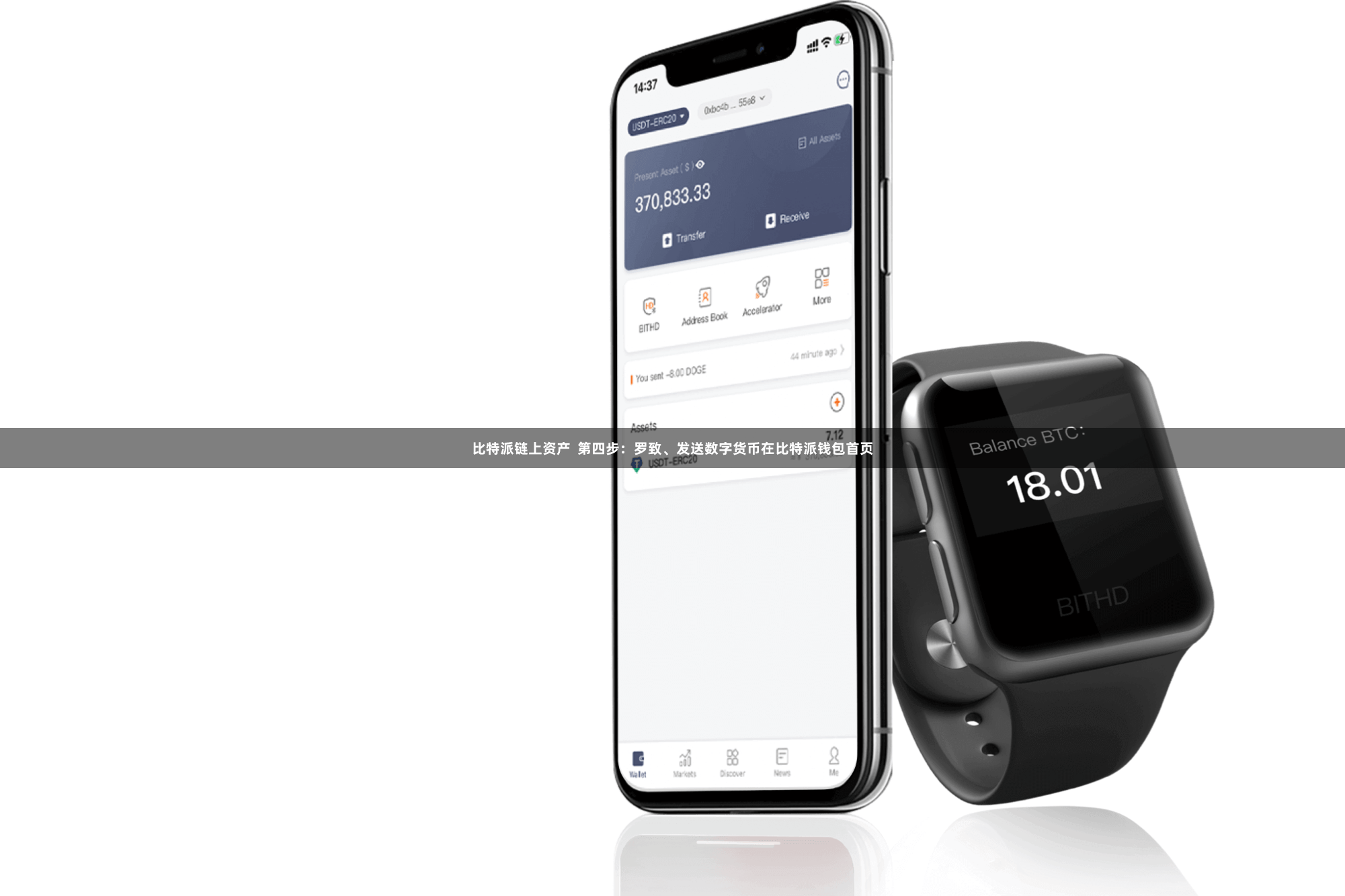 比特派链上资产  第四步：罗致、发送数字货币在比特派钱包首页