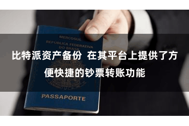 比特派资产备份  在其平台上提供了方便快捷的钞票转账功能
